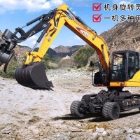 小型道路建设轮履式110挖机 加厚履带抓木机 工程破碎挖掘机